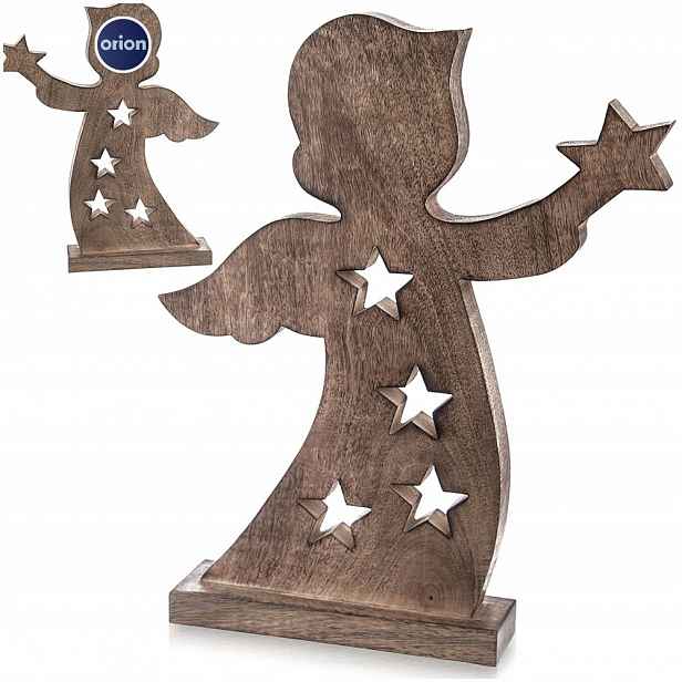 Dřevěný anděl figurka anděla ozdobná stojící figurka 43 cm