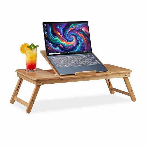 Relaxdays STOLEK Přírodní bambus výškově nastavitelný 90x35 cm