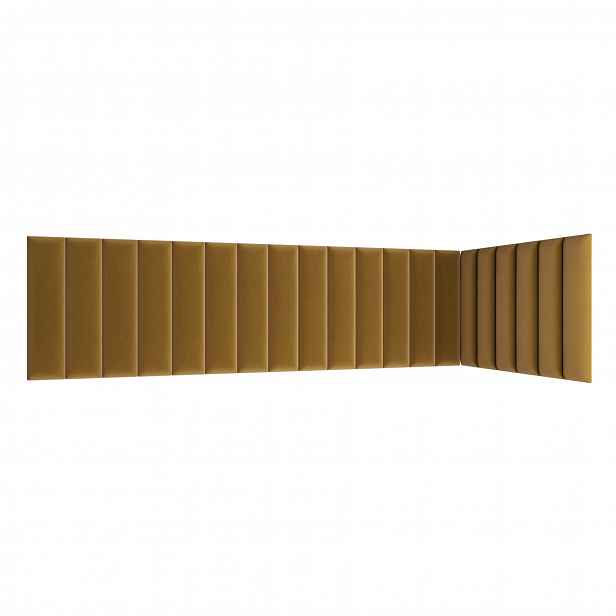 Set čalouněných panelů 210x90x60 VALERIO - hořčicový
