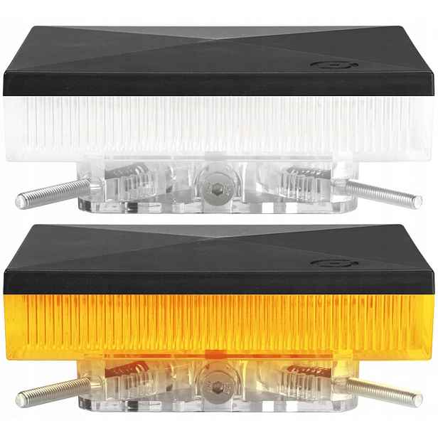 Signalizační sloupková lampa žlutá s funkcí bílého osvětlení na sloupek