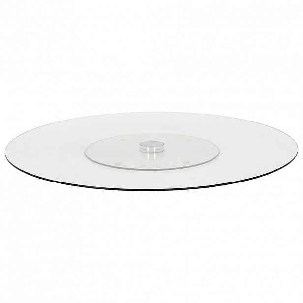 vidaXL Otočný servírovací tác transparentní 60 cm tvrzené sklo