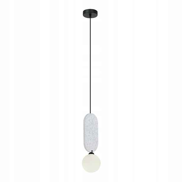 Italux Závěsná lampa Lorenzo 1xG9 25W Šedá Ovál skleněná koule