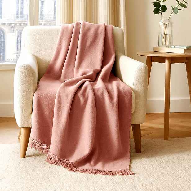 Bavlněná deka T/BA550/150x200 růžová pudrová