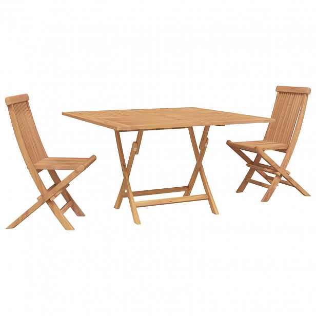 vidaXL Zahradní bistro set 3 ks Přírodní Pevné teakové dřevo