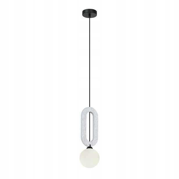 Závěsná lampa Italux Masso černá plst G9 25W ozdobný prvek šedá