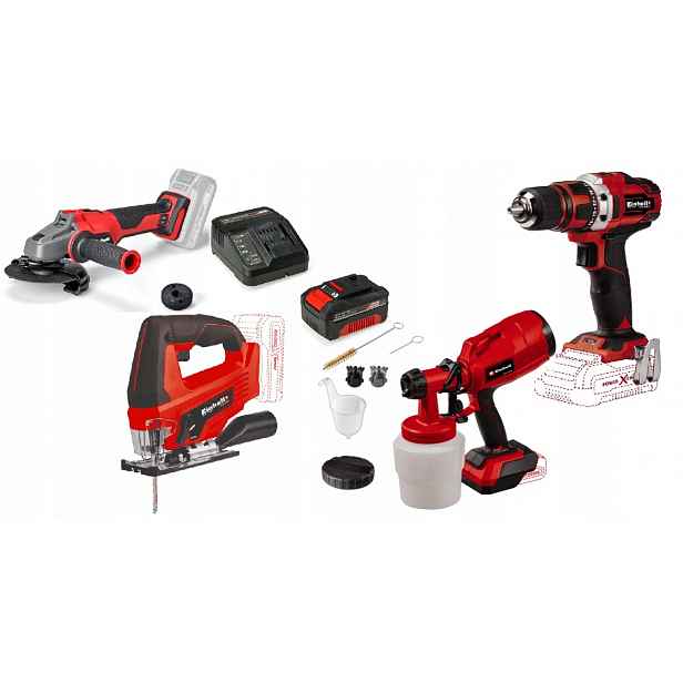 Einhell Sada Elektrického Nářadí Pxc 18V Bruska 4.0 Ah Šroubovák A Další