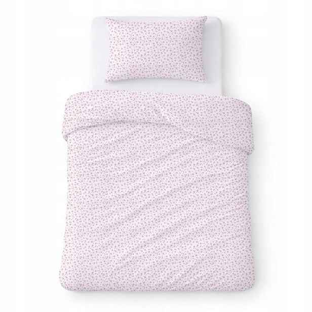 Povlečení bavlněné 140x200 bílé s drobnými růžovými květy Cotton Home