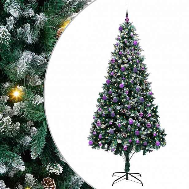 vidaXL Umělý vánoční stromeček Zelená 240 cm PVC, ocel a plast