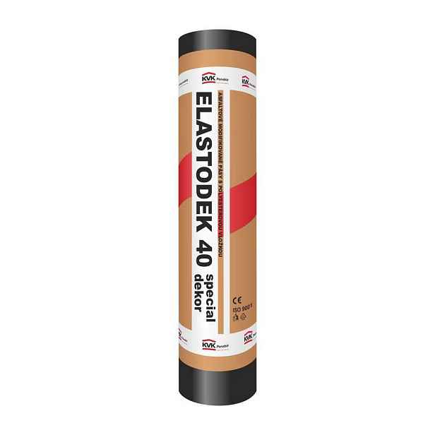 Asfaltový pás hydroizolační ELASTODEK 40 SPECIAL DEKOR hnědý (7,5 m2/role)