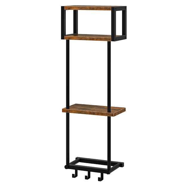 Nástěnný věšák na ručníky Vasagle Dion 32 cm černý/hnědý
