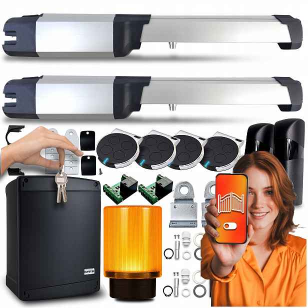 Set pohonu dvoukřídlé brány Bft A25 Phobos Wifi Safe S24I pohony