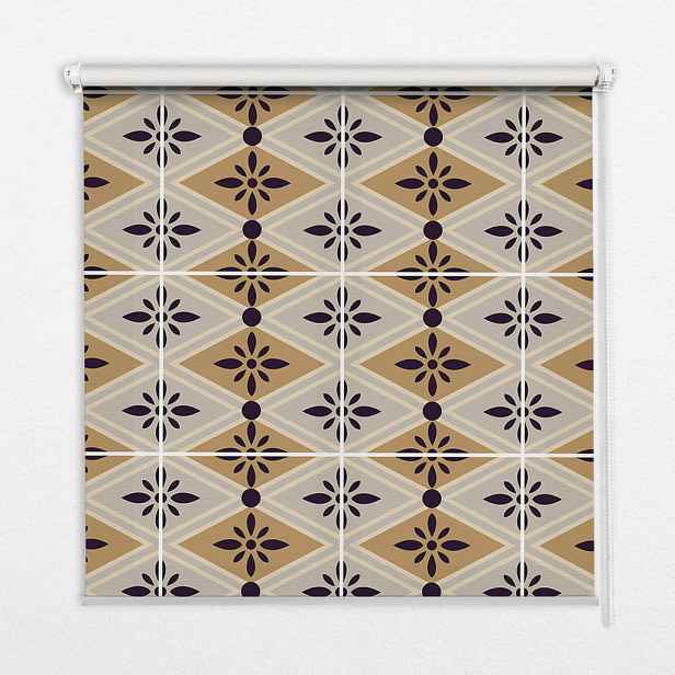 TULUP VNITŘNÍ roleta - okenní roleta - roleta - 60x140 cm - Květina v kosočtverci