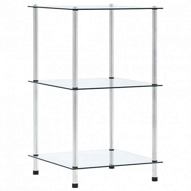 vidaXL 3patrová police průhledná 40 × 40 × 67 cm tvrzené sklo