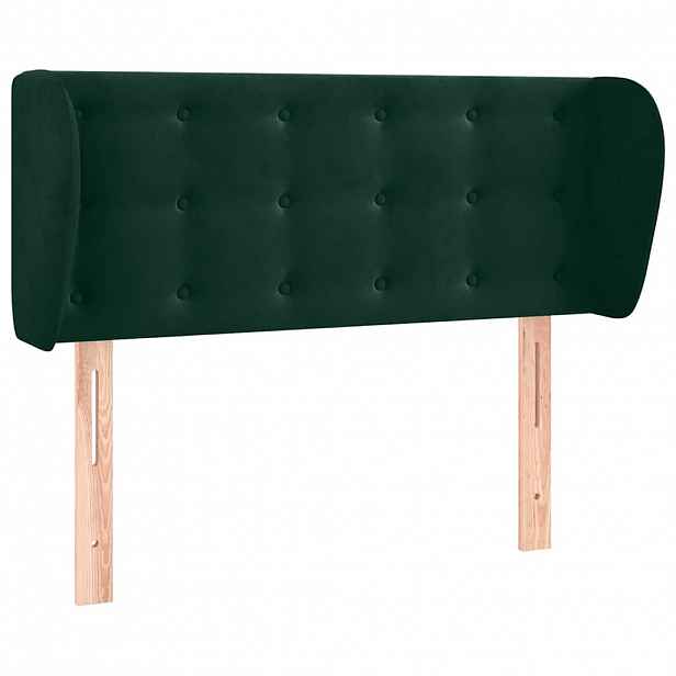 vidaXL Čelo postele typu ušák tmavě zelené 103x23x78/88 cm samet