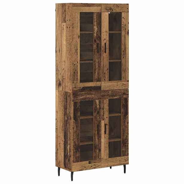 vidaXL Vysoký bufet 2 ks Staré dřevo 69,5 x 34 x 180 cm