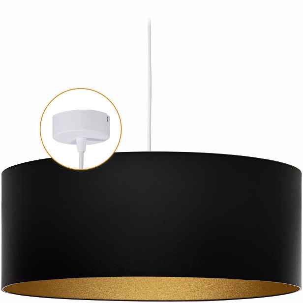 Závěsné Stropní Svítidlo Lustr Abažur Klosz 1 x E27 Led Černá do obývacího pokoje