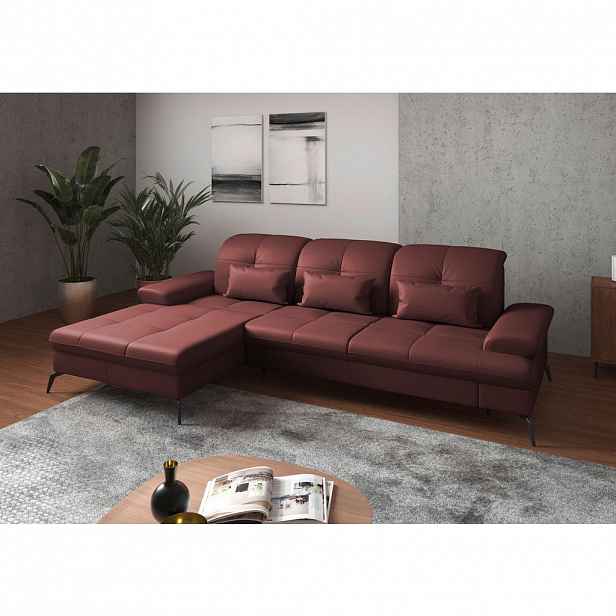 Sit & More ROHOVÁ SEDAČKA, textil, kůže, červenohnědá