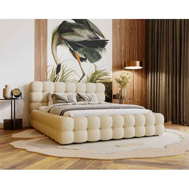 Manželská postel 160x200 MAFALDA - béžová