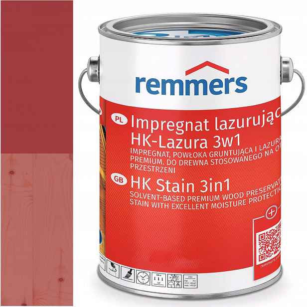 Remmers HK-Lasur Ochranná lazura na dřevo Ral 3000 Červená Ohnivá 5L