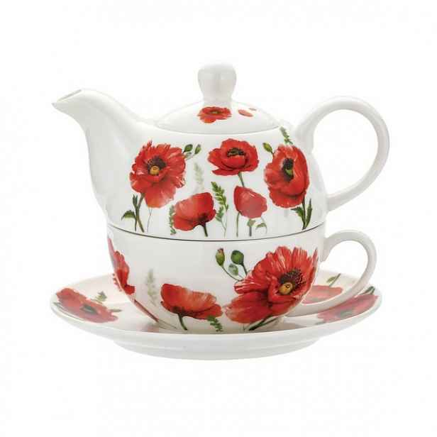 Tea for One – Sada šálek podšálek s džbánkem maki květy džbán