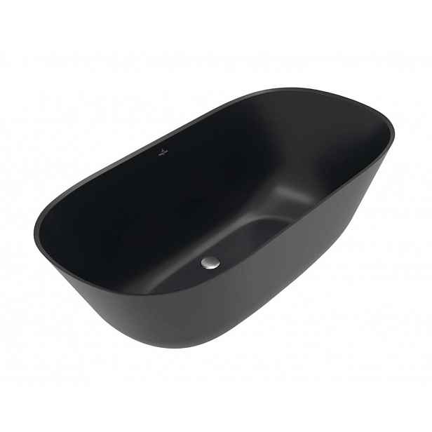 Villeroy & Boch Theano - Volně stojící vana, 175x80 cm, Quaryl, Pure Black UBQ175ANH7F200V-R7
