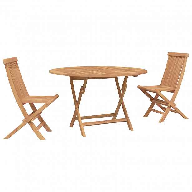 vidaXL Zahradní bistro set 3 ks Přírodní Pevné teakové dřevo