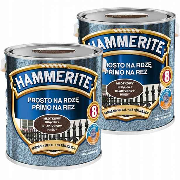 Hammerite Barva Na Kov 5L Přímo Na Rez Kladívková Bronzová Sada 2x2,5L