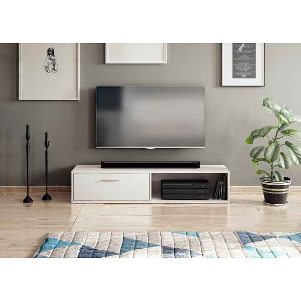 Moderní TV stolek Savana 140cm, bílý