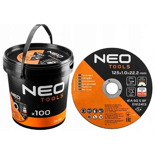 Neo Řezací kotouče na kov 125x1,0 100 kusů Kbelík 08-722 Kotouč