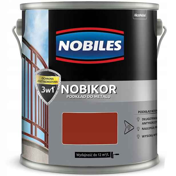 Nobiles Nobikor barva na kov ftalový podklad Červený Oxidový 10L