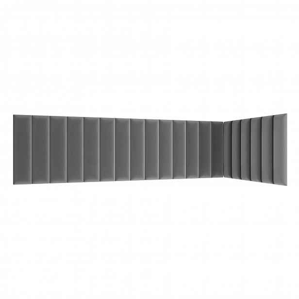 Set čalouněných panelů 210x90x60 VALERIO - šedý