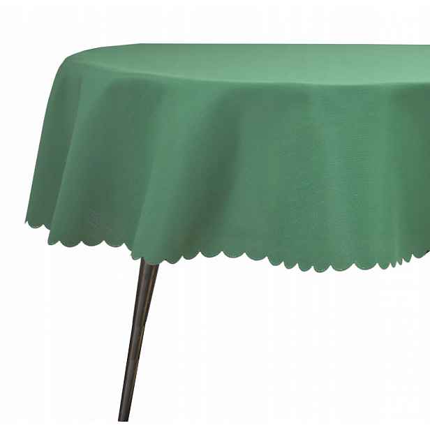 Skvrnitý Ubrus Ovál 100 X 240 CM Zelená Struktura Lnu Oválný Stůl Svátky