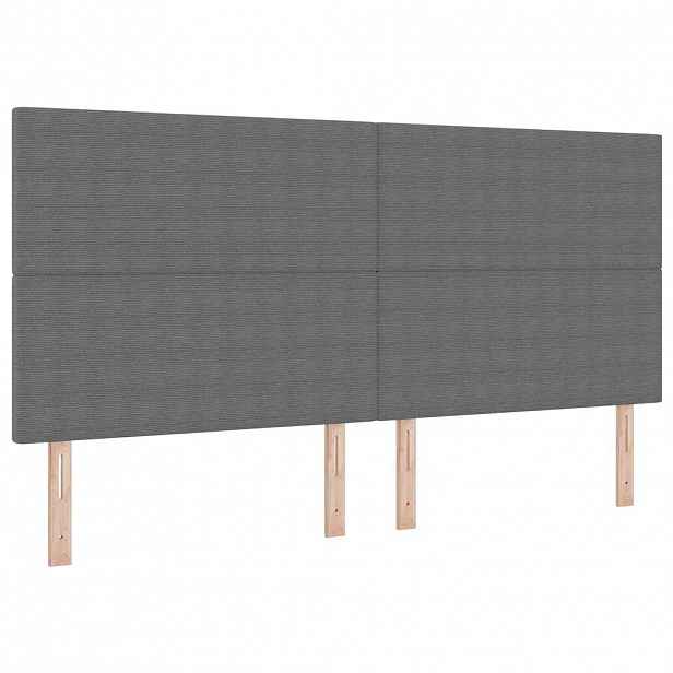 vidaXL Čelo postele Světle šedá 200 cm Žebrovaná látka
