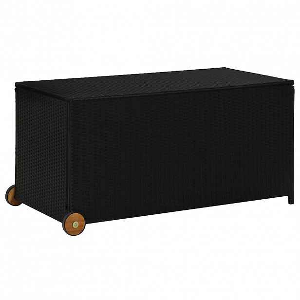 vidaXL Zahradní úložný box černý 120x 65 x 61 cm polyratan