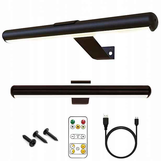 Koupelnové Nástěnné Svítidlo Černé 32 cm Led Lampa Nad Zrcadlo/skříňku Do Koupelny Usb