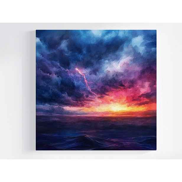 Obraz Na Plátně Obraz Na Plátně Nebe Bouřka Blesk Mraky Počasí 50x50