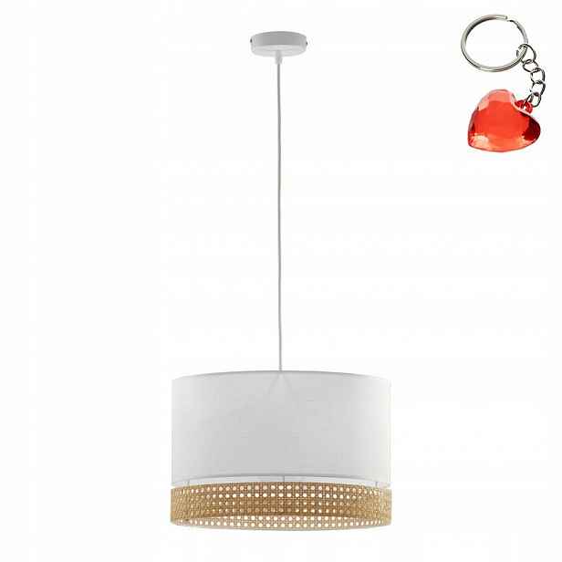 Převis Stropní Svítidlo Paglia Bílá Kov Tkanina E27 Nastavitelná Tk Lighting