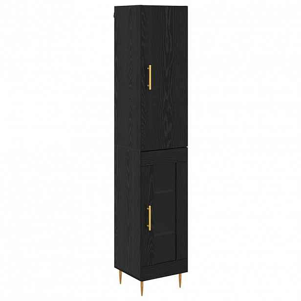 vidaXL Vysoký bufet 2 ks Černý dub 34,5 x 34 x 180 cm Kompozitní dřevo