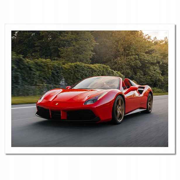 Plakáty v rámu 40x30 Červené Ferrari Cesta