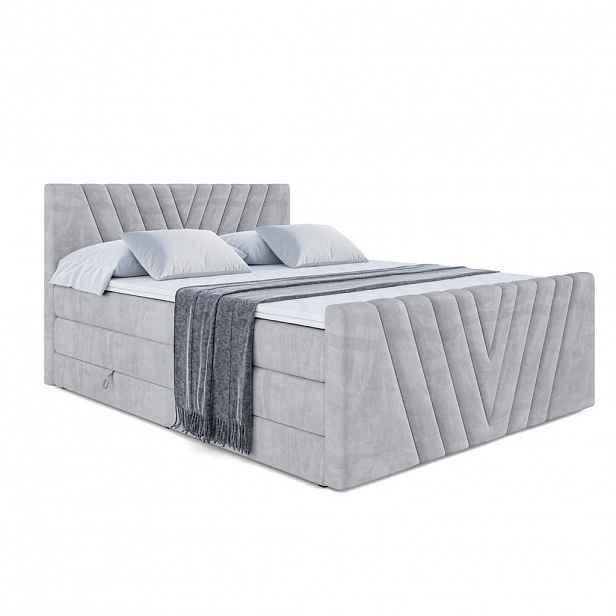 ALTDECOR POSTEL boxspring ERNINA-Z KING – 140 × 200 – H3/H4 – světle šedá