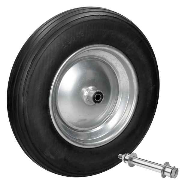 ECD-Germany KOLO NA VOZÍK z plné PU gumy 3,50-8/Ø350 x 80 mm černé