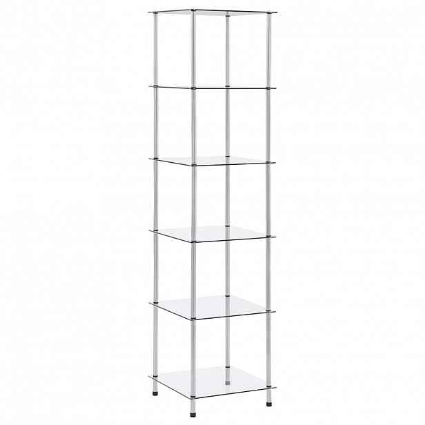 vidaXL 6patrová police průhledná 40 × 40 × 160 cm tvrzené sklo