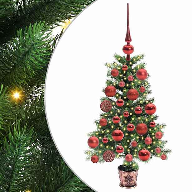 vidaXL Vánoční stromeček s 150 LED diodami s stojanem Zelená 65 cm PE
