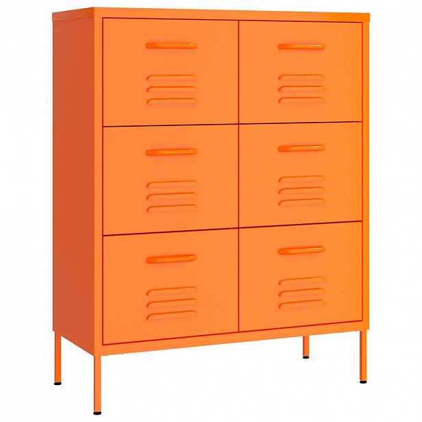 vidaXL Zásuvková skříň oranžová 80 x 35 x 101,5 cm ocel