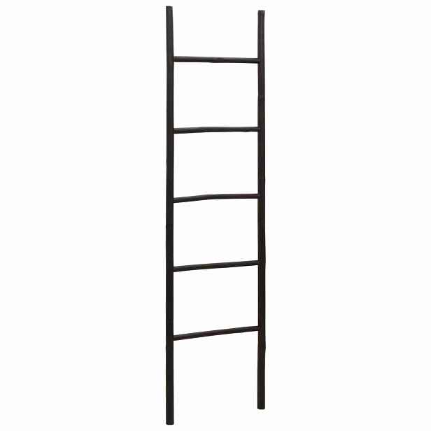 vidaXL Žebřík na deky Černá 50 x 190 cm Bambus