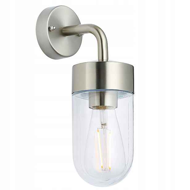 Venkovní nástěnné svítidlo stříbrné IP44 E27 40W Endon Ocel