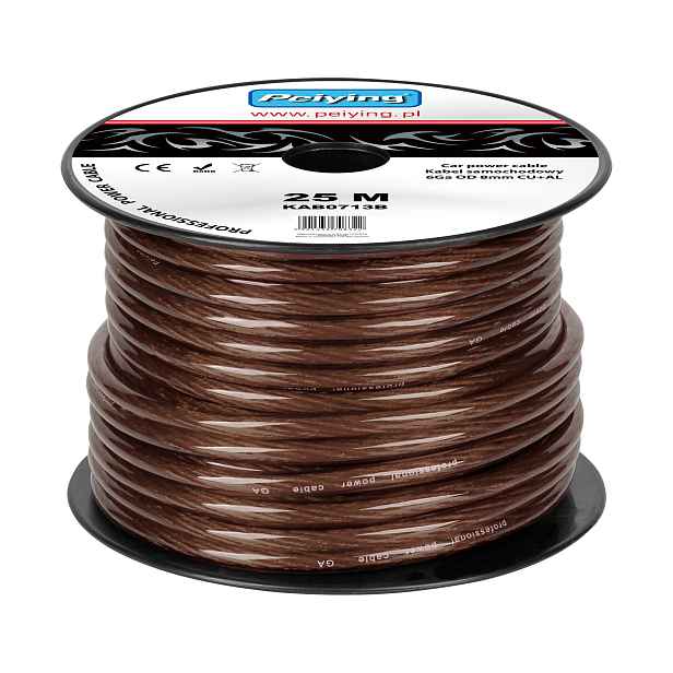 Automobilový kabel 6Ga OD8mm Cu+al 25 m Peiying
