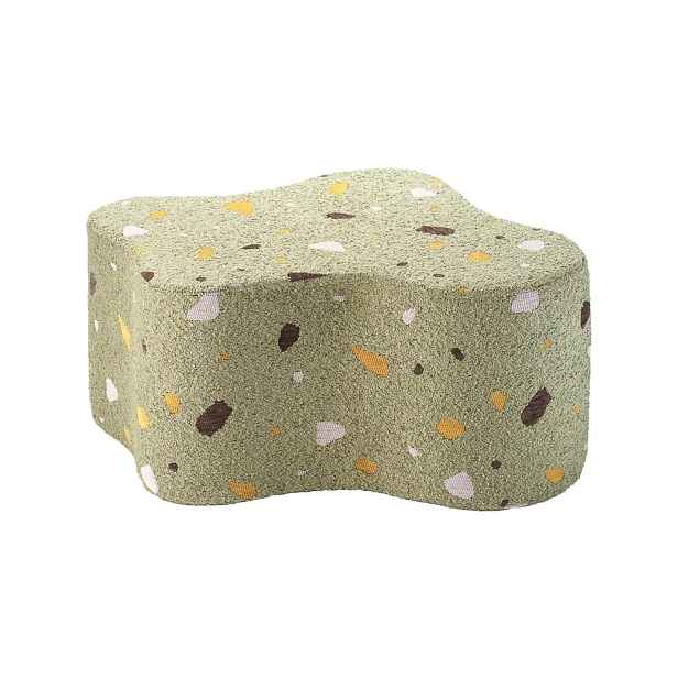 Zelený dětský puf z textilie bouclé/žinylkový Terrazzo Cloud – Wigiwama