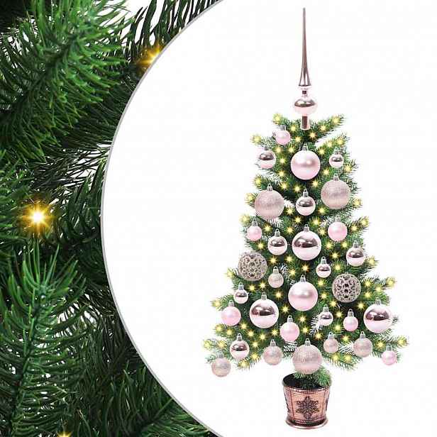 vidaXL Vánoční stromeček s 150 LED diodami s stojanem Zelená 65 cm PE