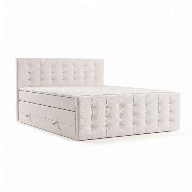 Krémová boxspring postel s úložným prostorem 160x200 cm Blend – Maison de Rêve